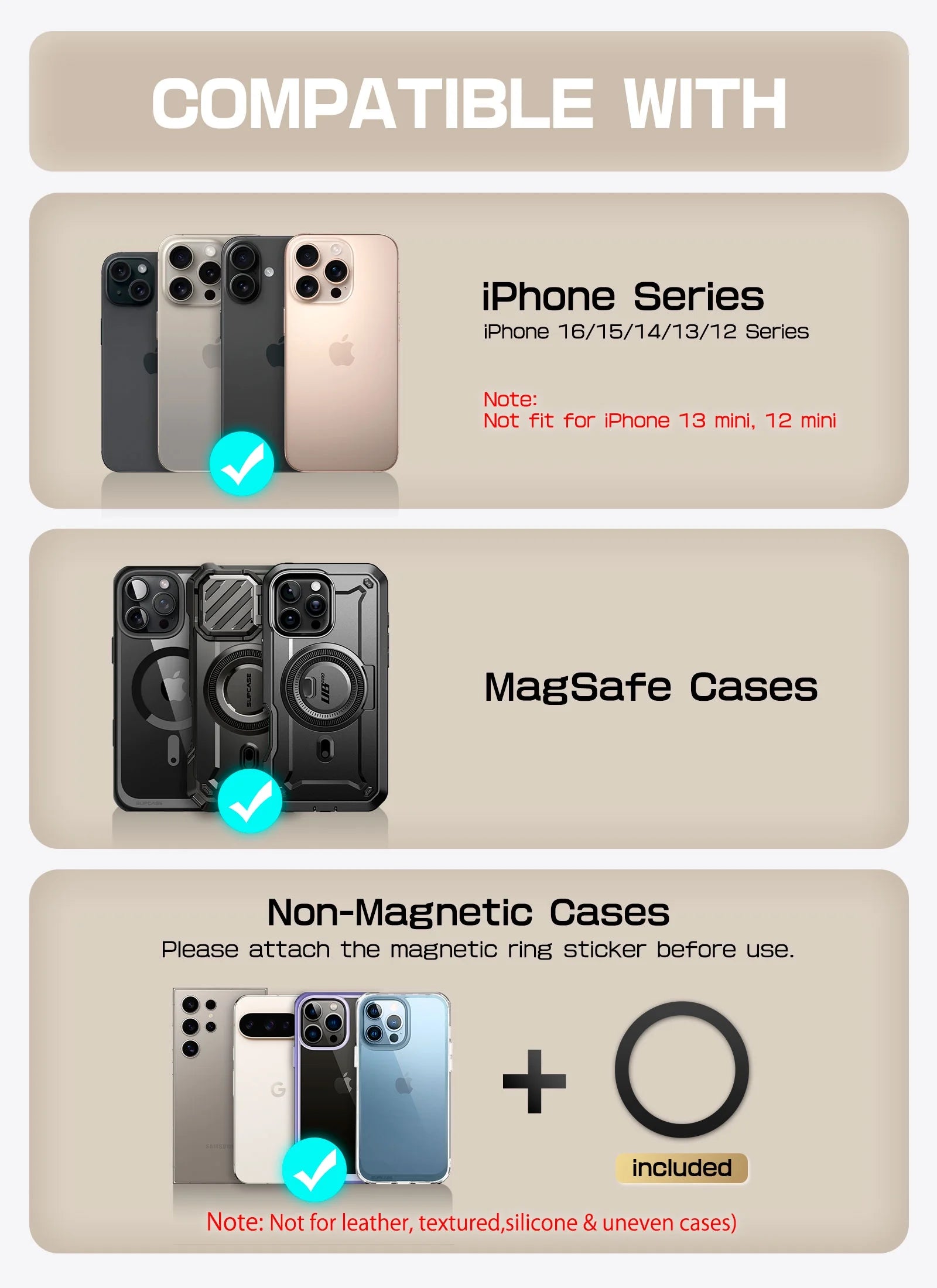 MagSafe Wallet with Stand, RFID Blocking Card Holder, Strong Magnetic Lock, Fits iPhone 12β16, Gray