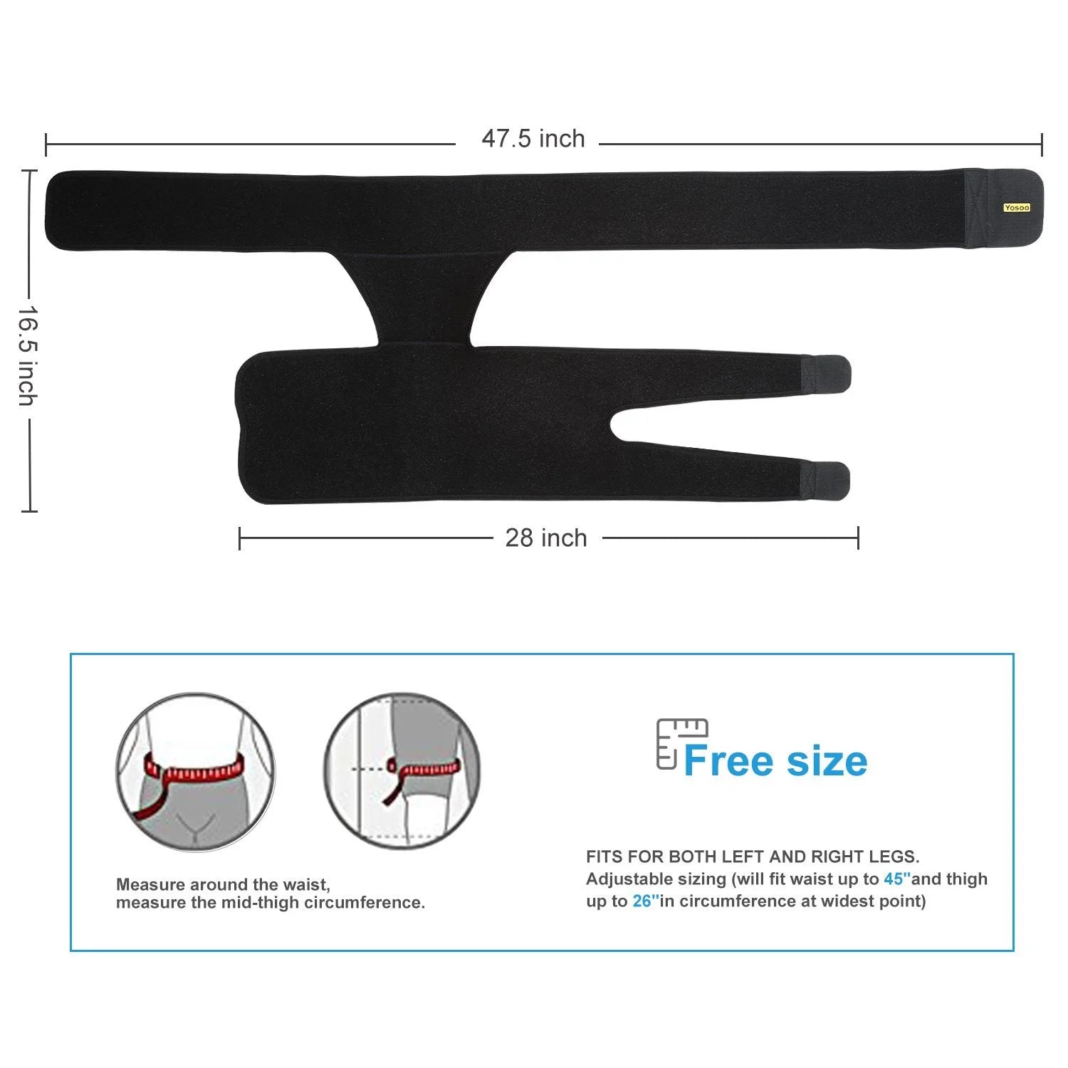 Adjustable Hip & Thigh Compression Sleeve β Neoprene Support for Sports, Running, Groin & Hip Pain Relief