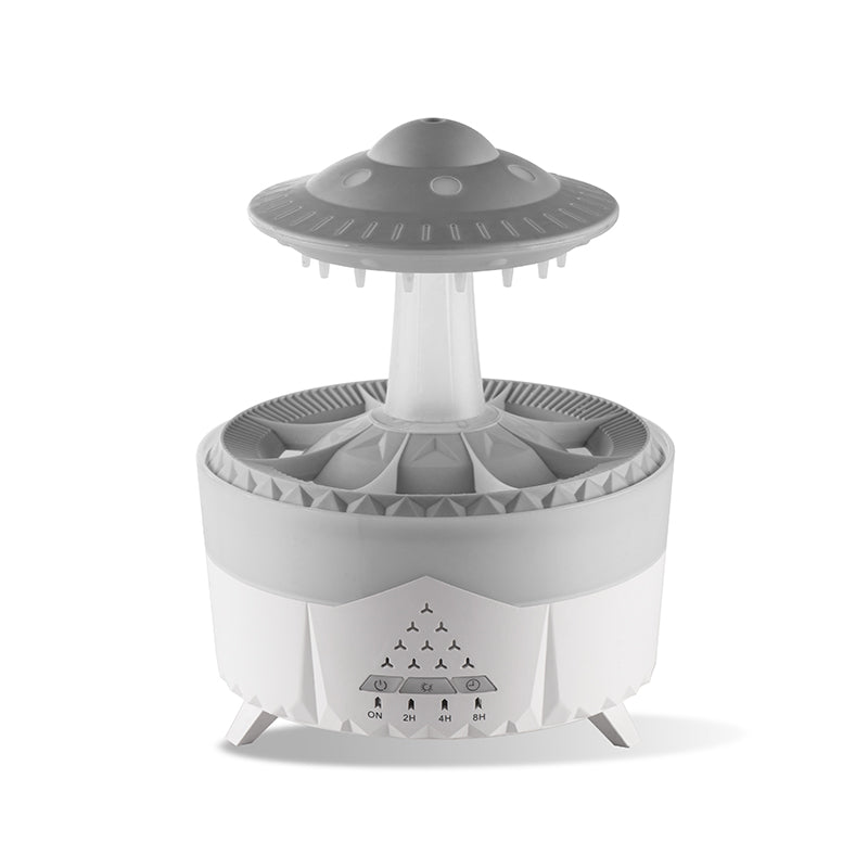UFO Raindrop Humidifier & Aroma Diffuser, 350ml Ultrasonic with 7-Color LED