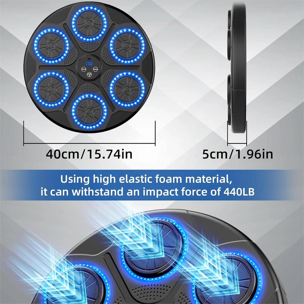 Upgraded Adults Smart Music Boxing Machine, Electronic Boxing Machine with Boxing Gloves, Boxing Music Fitness Machine with Smart Display, Smart Boxing Machine Wall-Mounted Music for Home and Gym