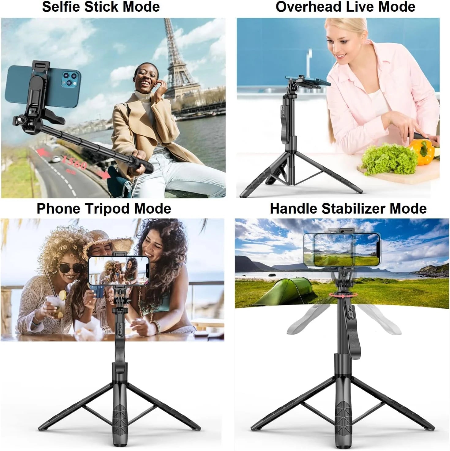 Innotech SC Extendable Auto Face Tracking Tripod with 360-Degree Rotation, Featuring Both Auto and Manual Control for Smart Cameraman Shooting in Video, Vlogging, and Live Streaming