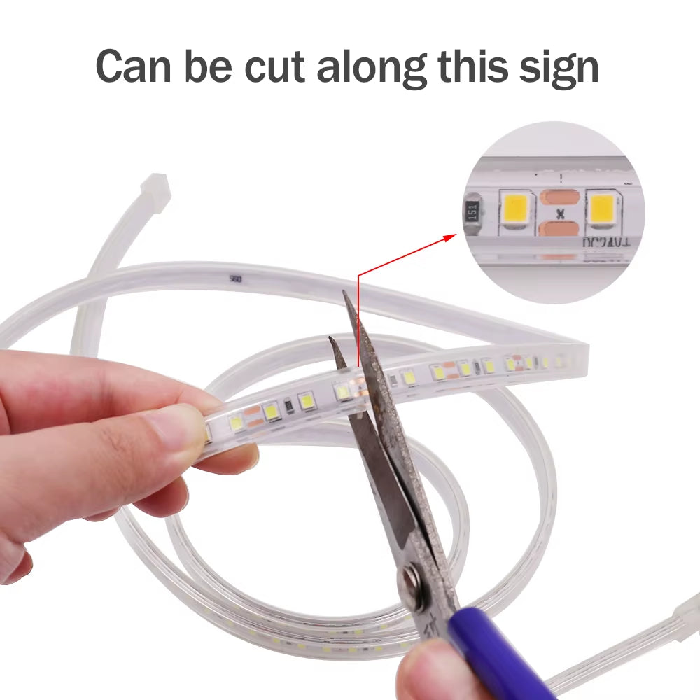 SMD2835 LED Strip Light 12V/24V 120LEDs/M IP67 Waterproof Flexible Tape (White/Warm/Natural 4000K)