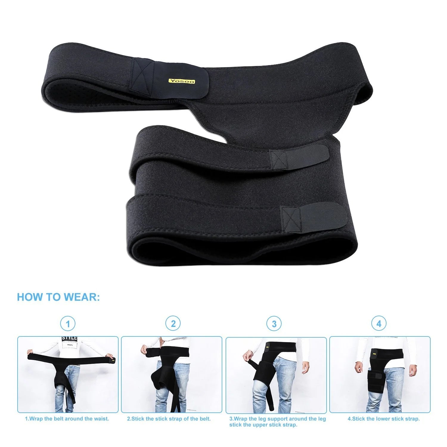 Adjustable Hip & Thigh Compression Sleeve – Neoprene Support for Sports, Running, Groin & Hip Pain Relief