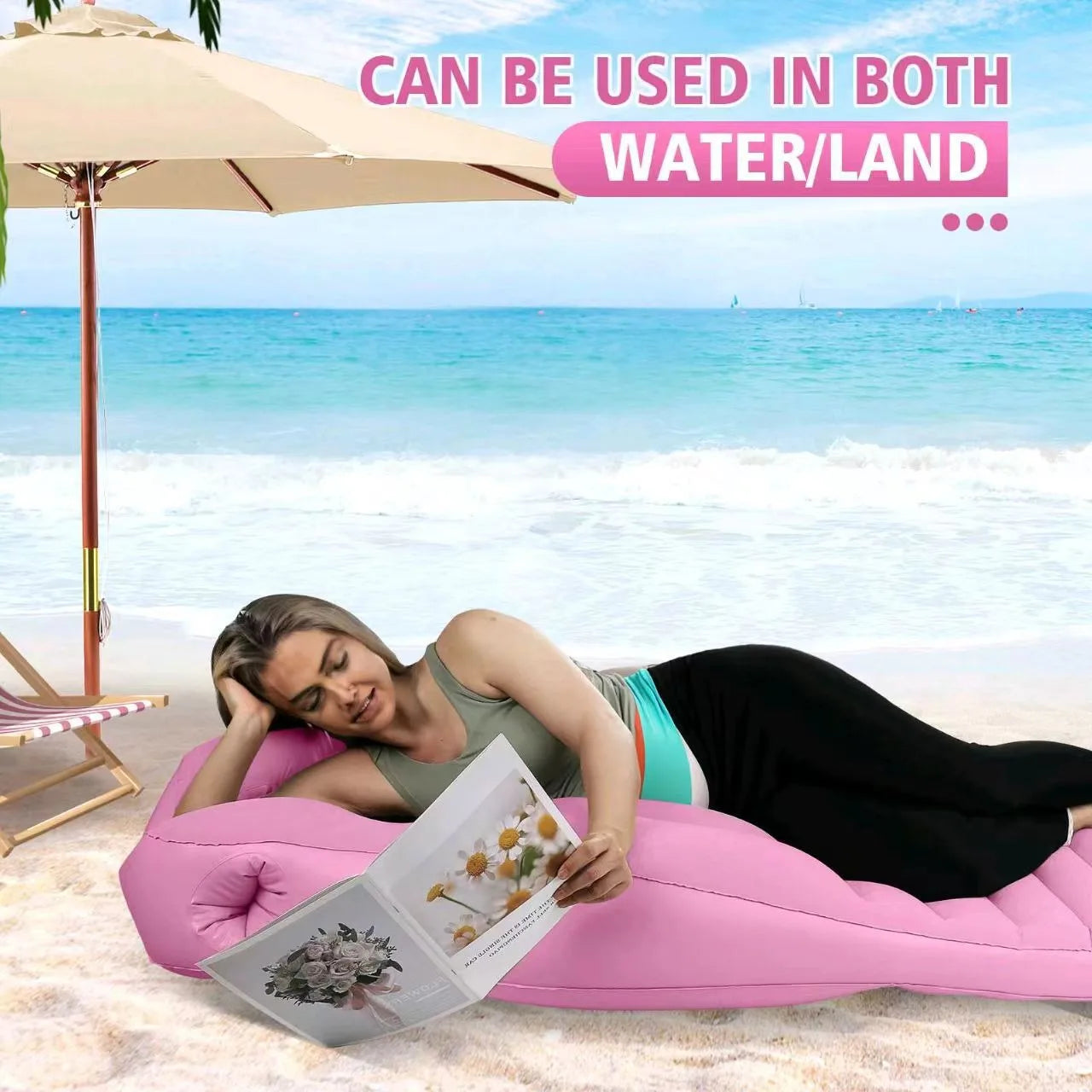 Inflatable Maternity Yoga & Sleeping Pillow Mat with Belly Hole – PVC for Home, Gym & Exercise