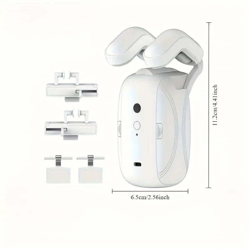 "3-in-1 Bluetooth Automatic Curtain Opener – works with Roman, U, and T-rail tracks, remote controlled."