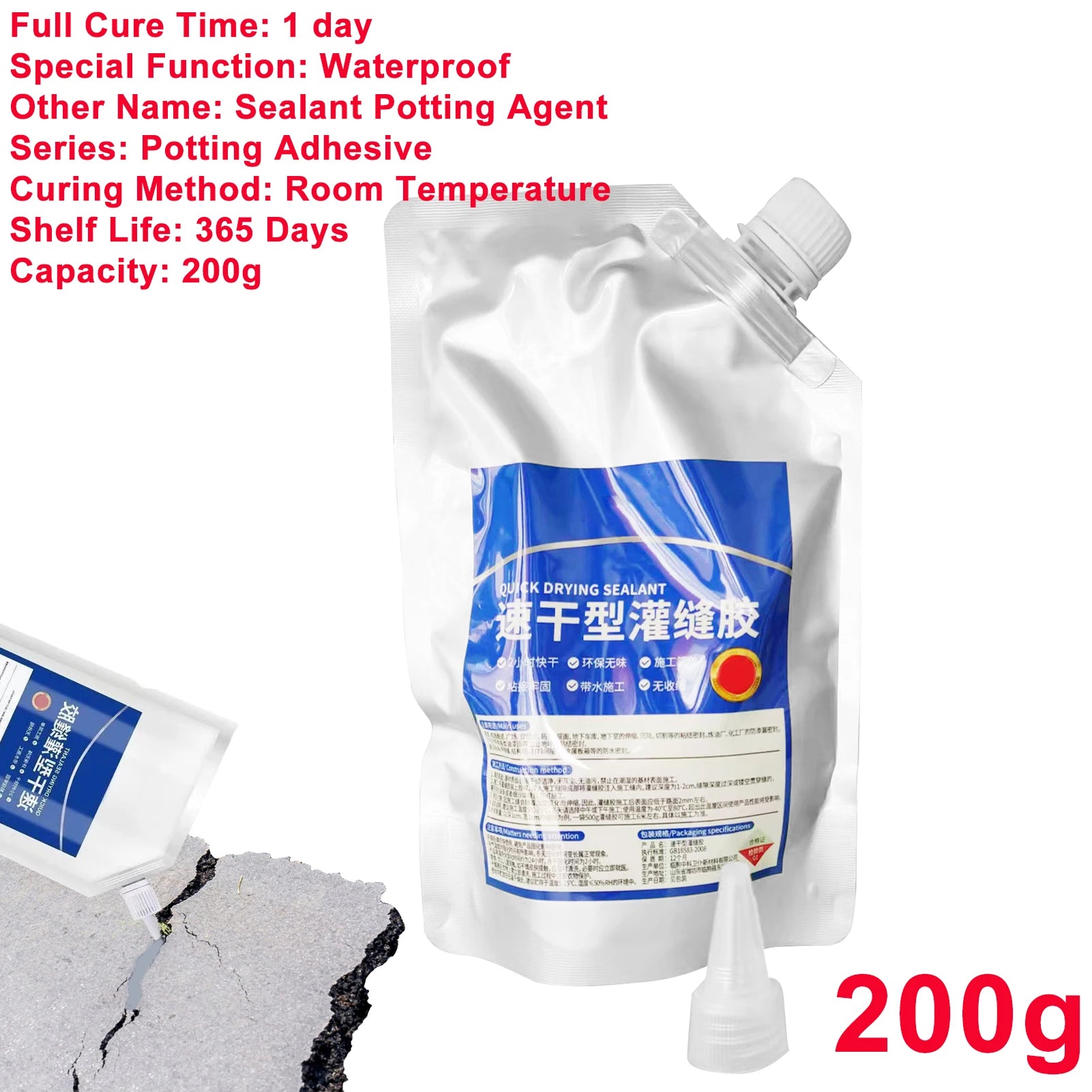 Heavy-Duty Concrete Crack & Pothole Repair Adhesive – Strong Grouting Filler for Lasting Fixes.
