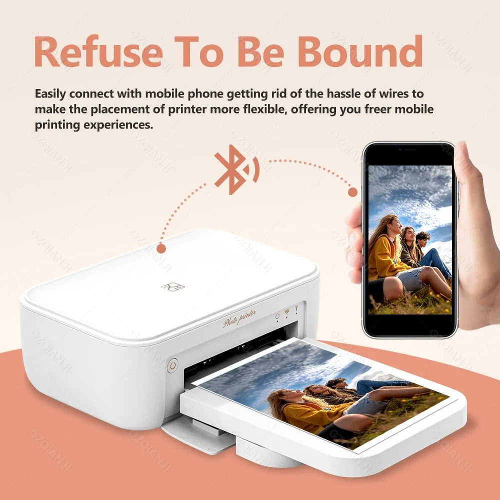 HPRT CP4100 Wireless Color Photo Printer – 300DPI desktop printer for 4×6” photos, thermal sublimation, ideal for home use.