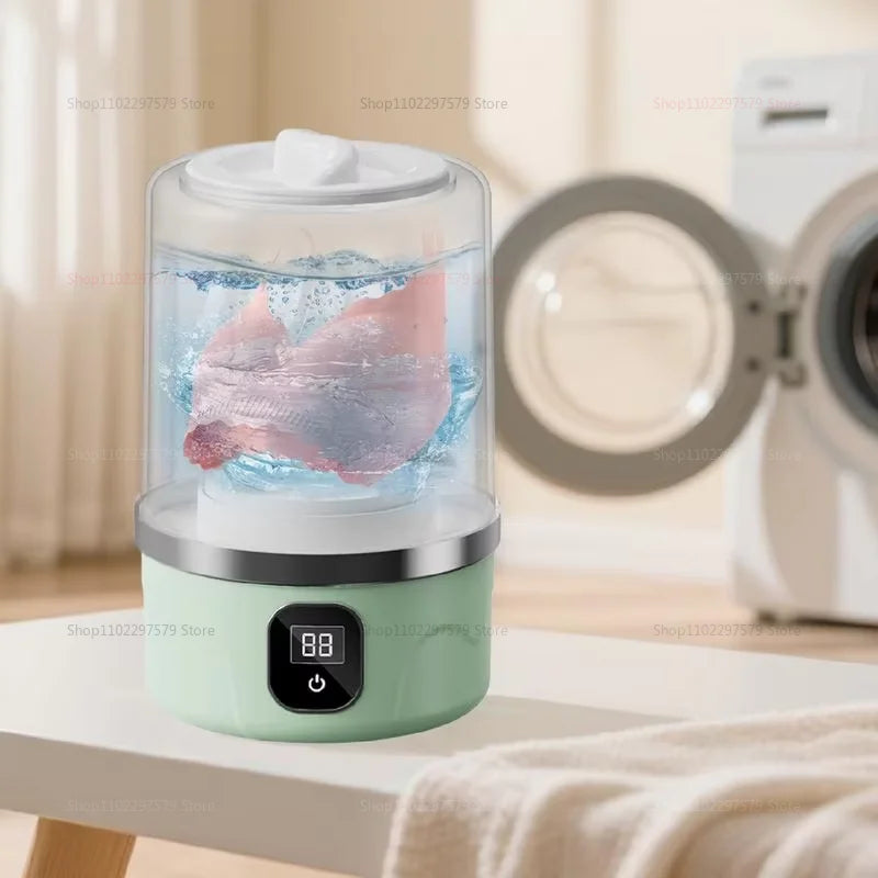 Portable Mini Washing Machine – Compact washer for dorms, travel, camping, hotels & apartments, easy clothes cleaning.