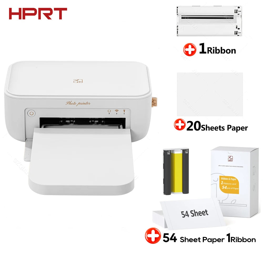 HPRT CP4100 Wireless Color Photo Printer – 300DPI desktop printer for 4×6” photos, thermal sublimation, ideal for home use.