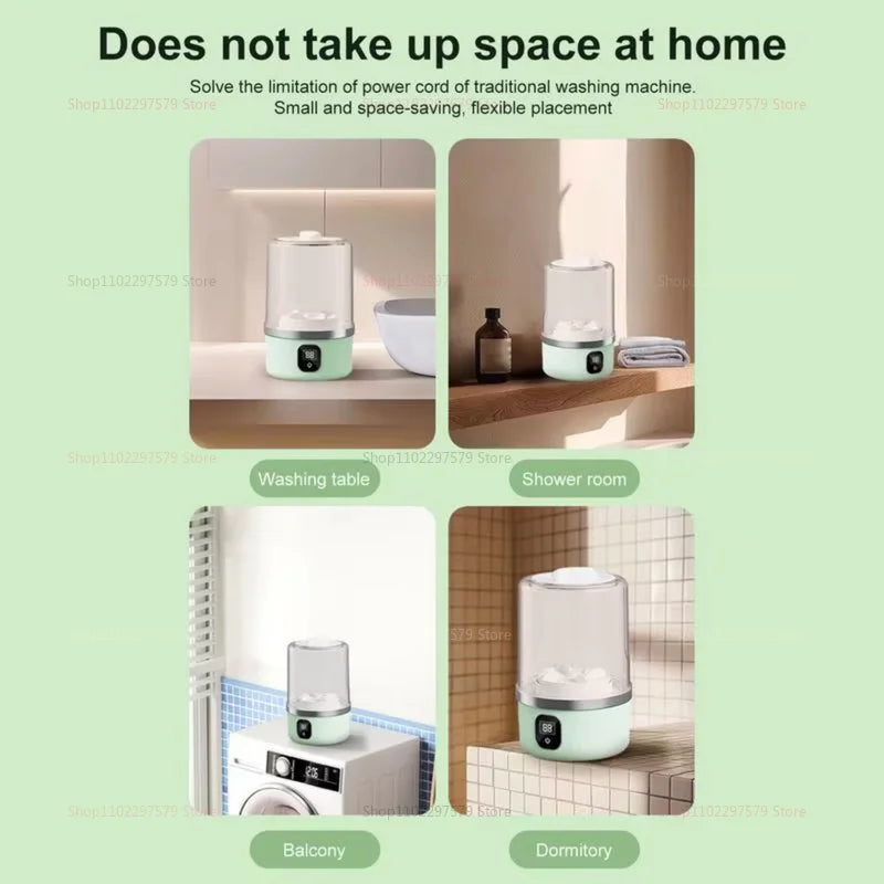 Portable Mini Washing Machine – Compact washer for dorms, travel, camping, hotels & apartments, easy clothes cleaning.