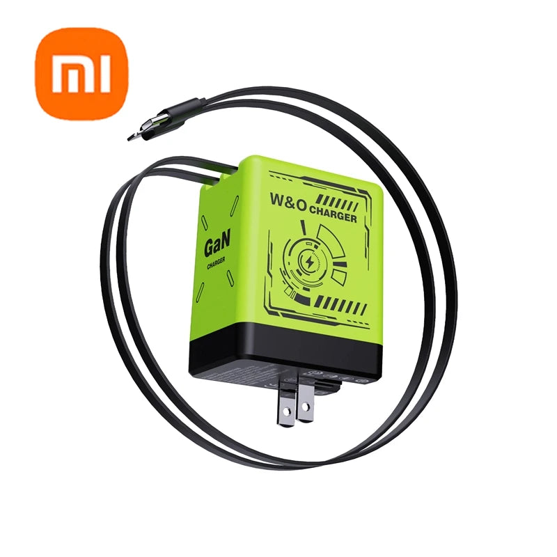 Xiaomi 120W GaN Fast Charger with Retractable Type-C/Lightning Cable.