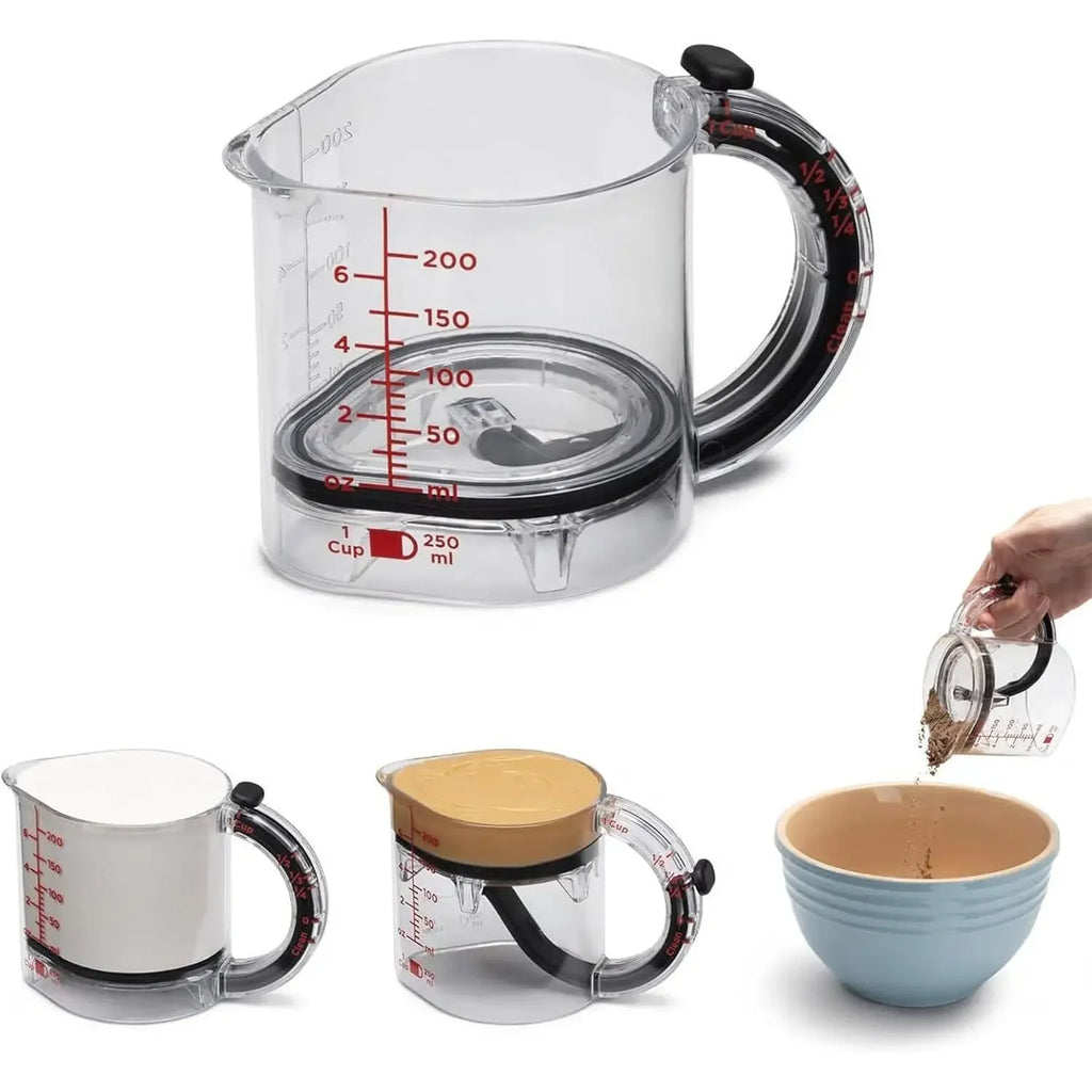 Newest 4-in-1 Adjustable Measuring Cup – Multi-Function, Space-Saving, Easy to Clean, No Waste.