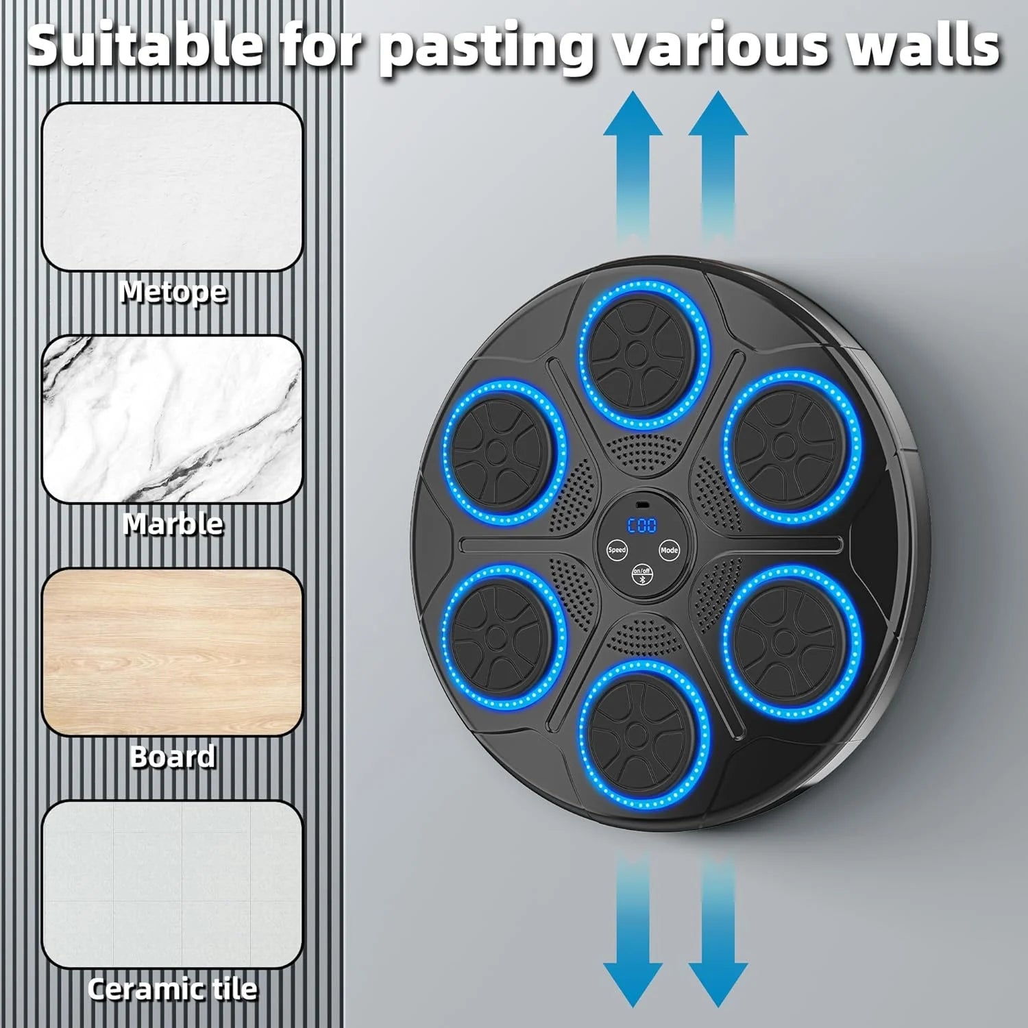 Upgraded Adults Smart Music Boxing Machine, Electronic Boxing Machine with Boxing Gloves, Boxing Music Fitness Machine with Smart Display, Smart Boxing Machine Wall-Mounted Music for Home and Gym