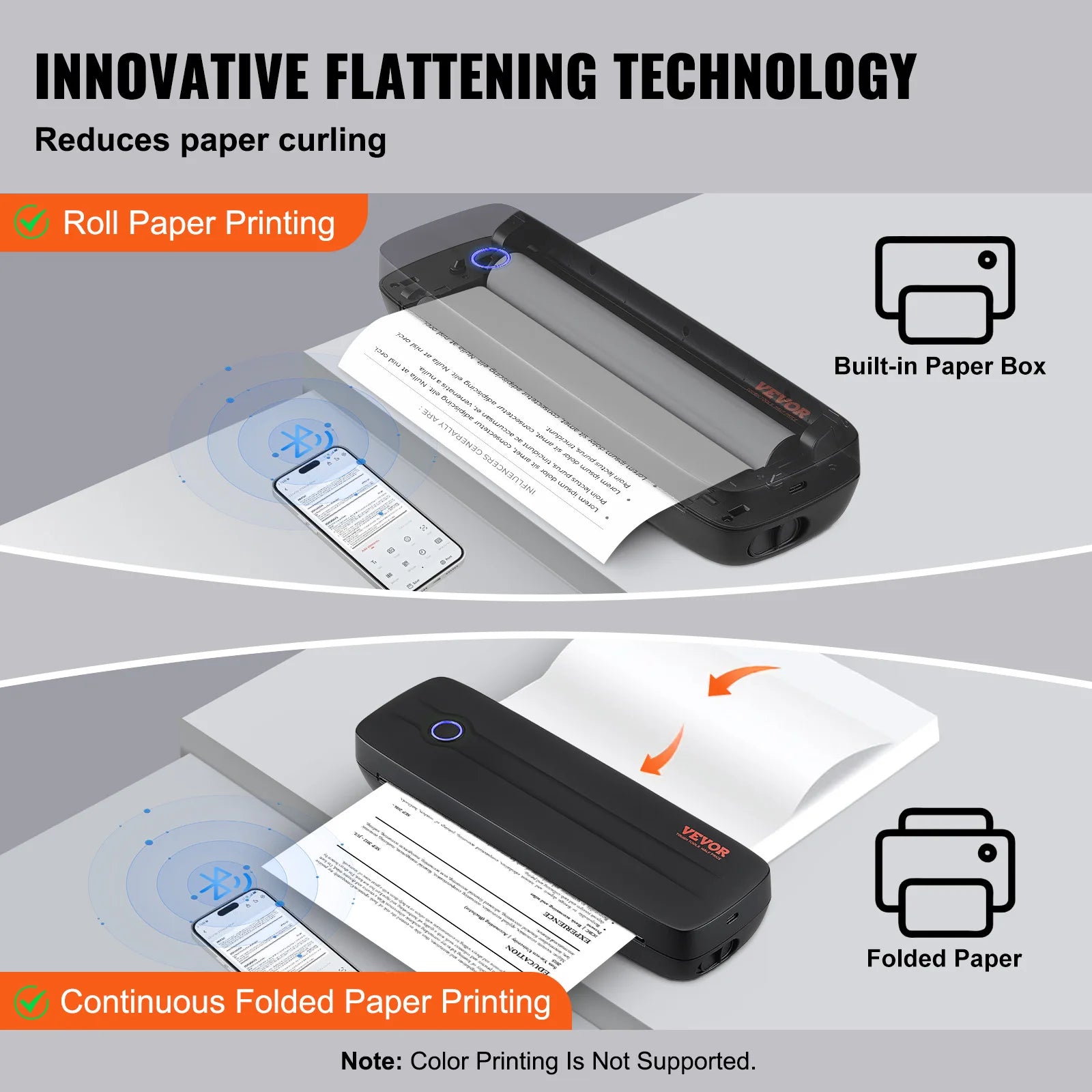 Portable Bluetooth Inkless A4/A5 Thermal Printer – 2600mAh, Multi-System Compatible for Home/Office