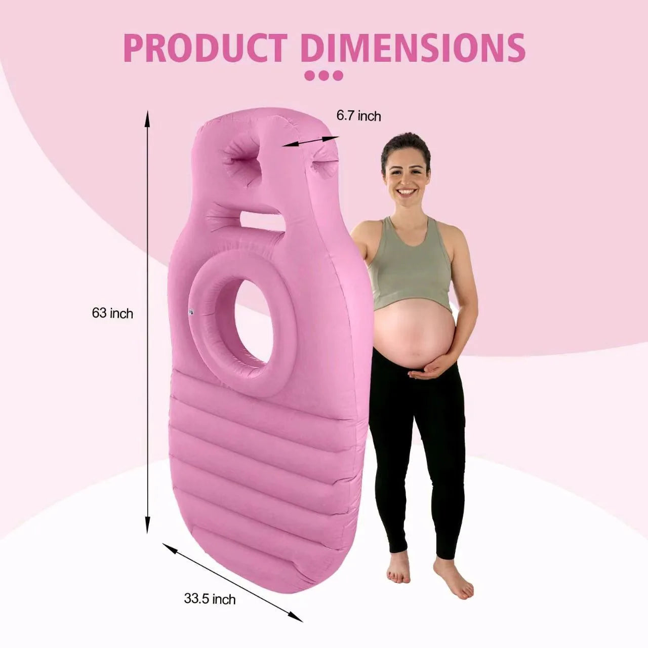 Inflatable Maternity Yoga & Sleeping Pillow Mat with Belly Hole – PVC for Home, Gym & Exercise