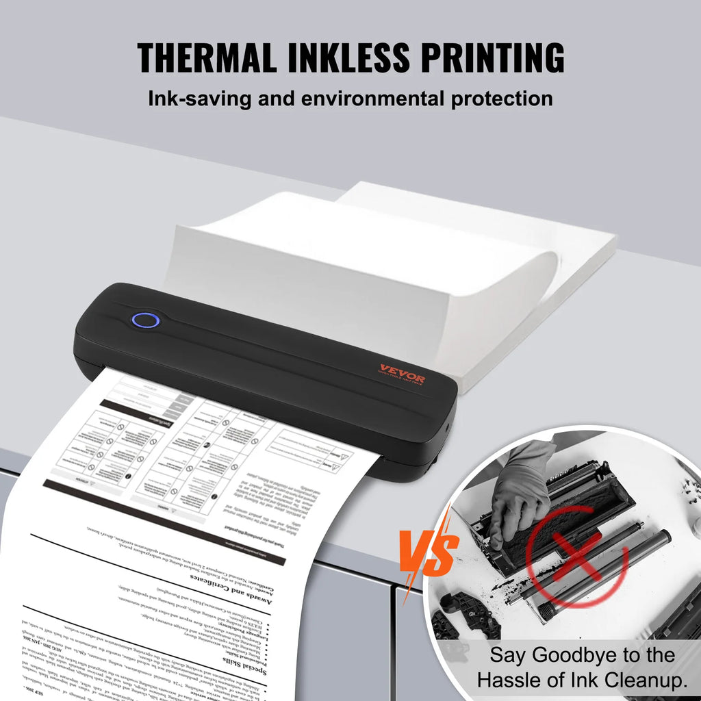 Portable Bluetooth Inkless A4/A5 Thermal Printer – 2600mAh, Multi-System Compatible for Home/Office